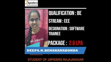 JSPIDERS RAJAJINAGAR STUDENT | PLACED |DEEPA.N. BENAKANAKONDA| FEEDBACK | SOFTWARE TRAINEE🤩