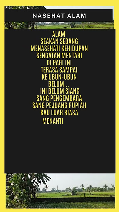 nasehat alam #puisi #puisipendek