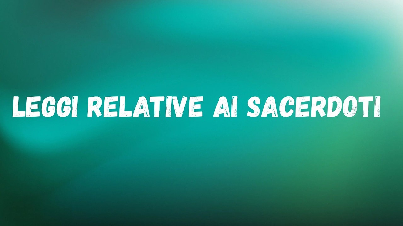 LEGGI RELATIVE AI SACERDOTI