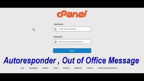 cPanel: Out Of Office Message - Creating an Autoresponder in cPanel (Hindi)