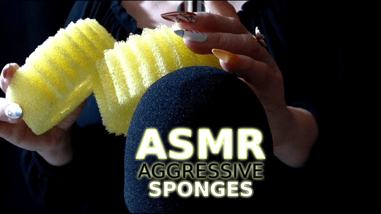 Sponges ASMR | FAST & Aggressive byt REALLY CRUNCHY Sponge Triggers |Scrub Daddy Pumice Stone & More