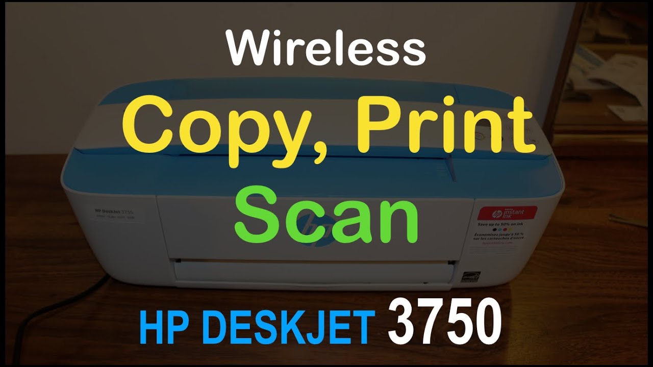 Nord Anslået skære ned How to COPY, PRINT & SCAN with HP Deskjet 3750 all-in-one Printer review ?  - YouTube