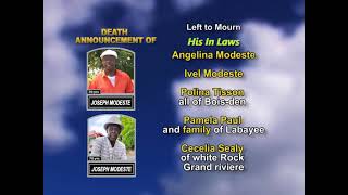 Joseph Modeste ~ Long Obituary