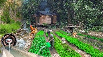 Bouw huizen,visvijvers, tuinen, waterkrachtcentrales, bouw leven dat honderden jaren meegaat het bos