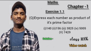 Class 10.Chspter—1# (Real Numbers) ?Ques Express Each Number As#viralvideo It