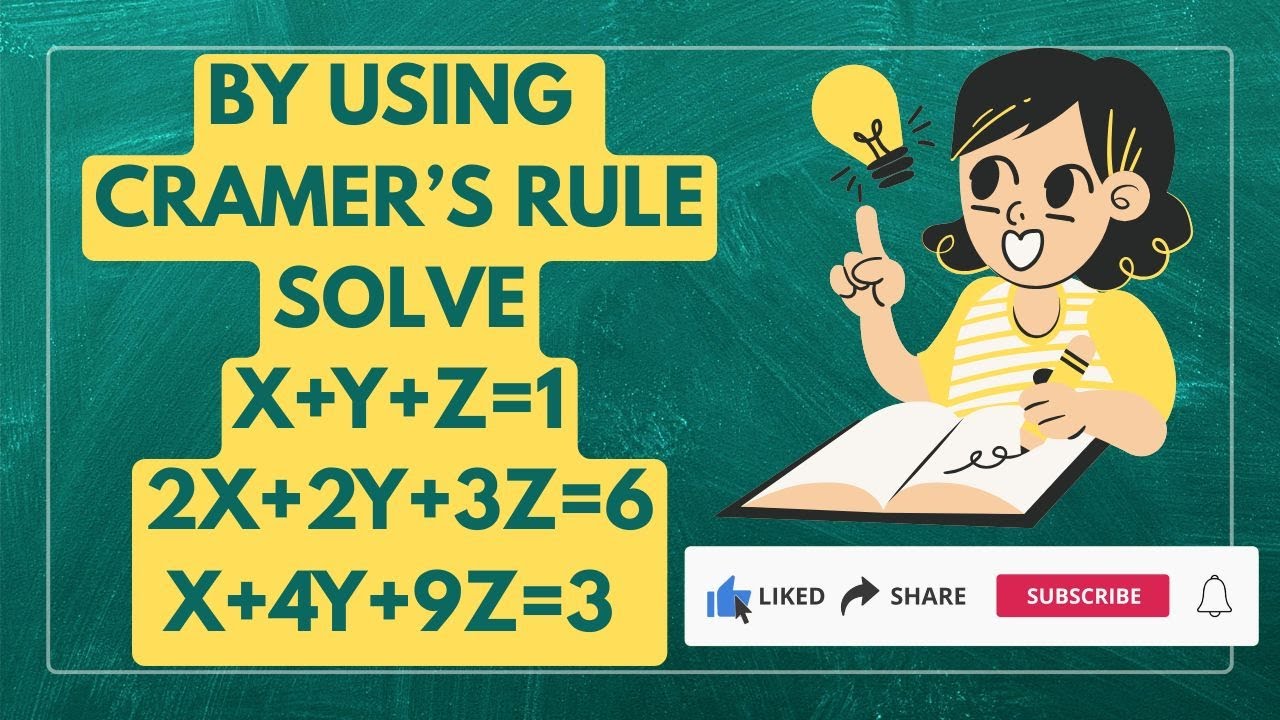 Inter Maths 1-A | Matrices | Cramer’s Rule | Solve 3×3 Problem Step by ...
