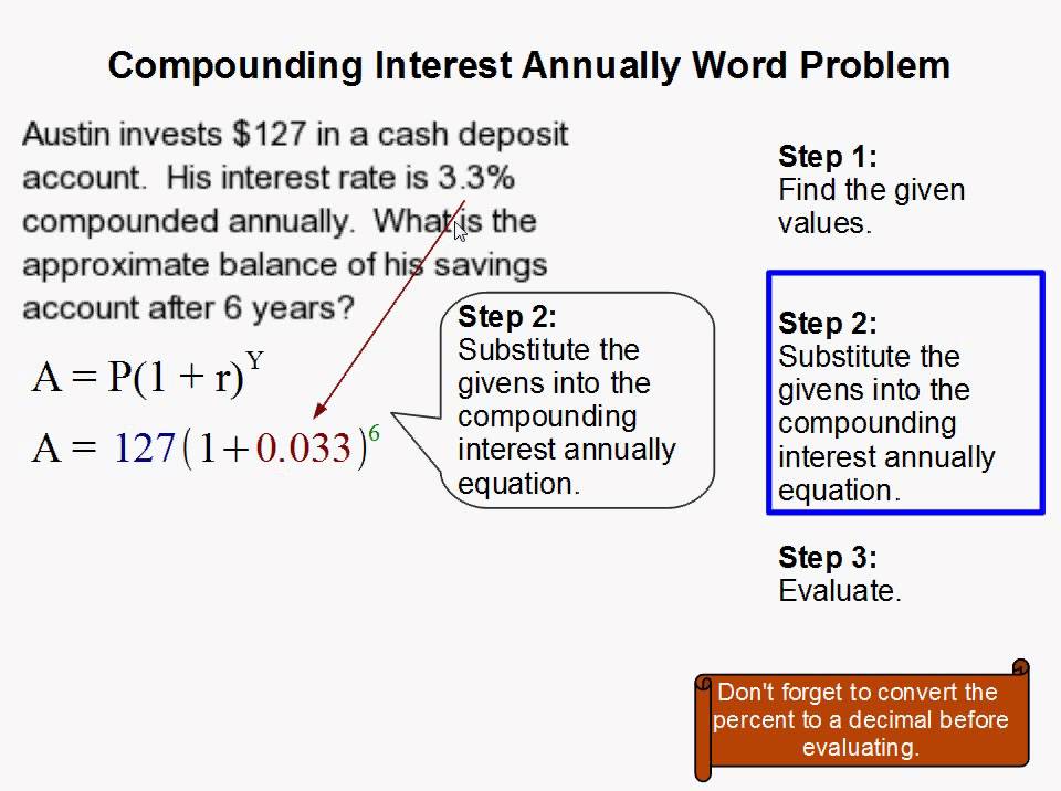 problem solving with compound interest