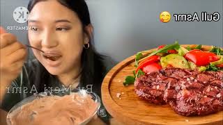 Bye Meri ASMR, eating different types of chalk with blue paste