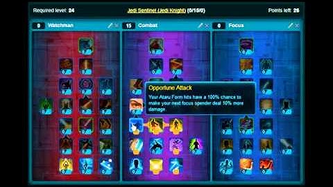 Swtor Jedi Knight Sentinel Leveling Build
