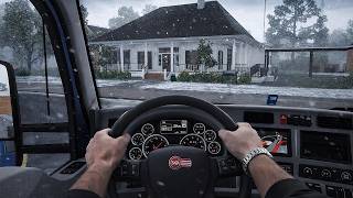 ATS 1.58 Louisiana Route 66 | Realistic Driving Snowfall | American Truck Simulator PS5 Snowymoon