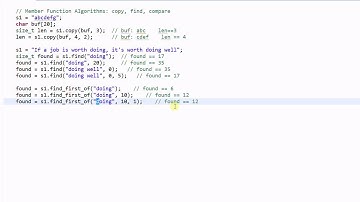 C   String 3 Member Function Algorithms