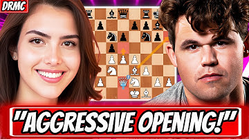 Alexandra Botez SHOCKS Magnus Carlsen w/ AGGRESSIVE Chess Opening! (Alexandra Botez ATTACKS Magnus!)