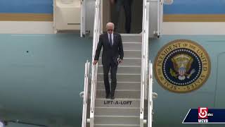 Pres. Biden arrives in Boston