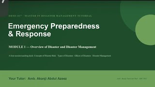 DRMS 817 Emergency Preparedness and Response ( Module 1 section 3&4) 