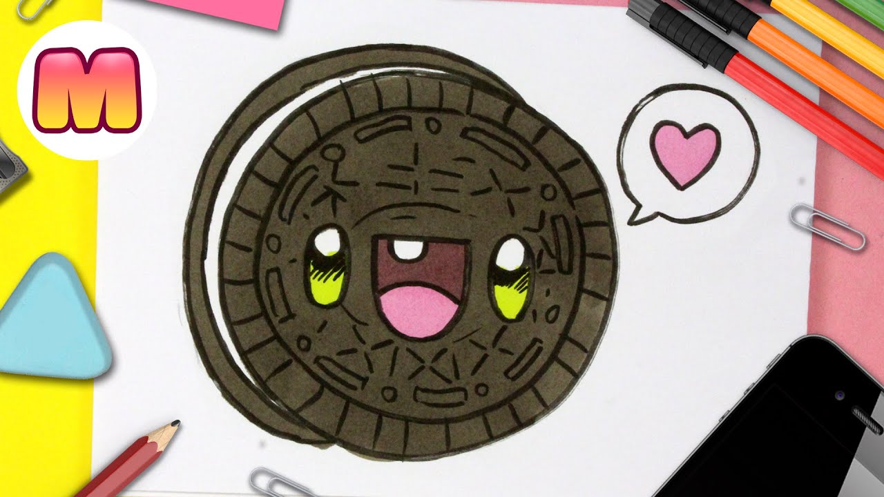 COMO DIBUJAR UNA GALLETA OREO KAWAII - como dibujar comida kawaii paso a  paso - thptnganamst.edu.vn