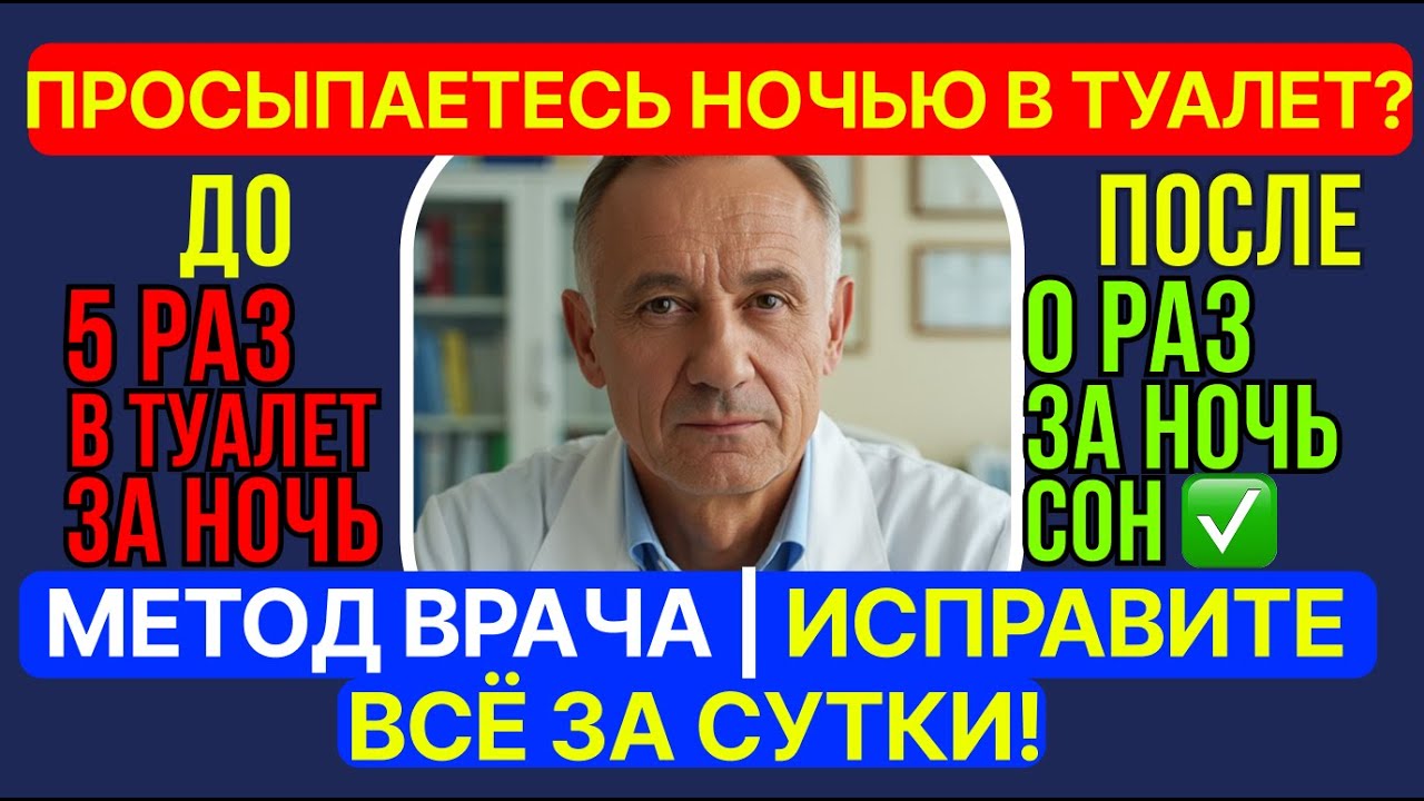 ПРОСЫПАЕШЬСЯ ночью В ТУАЛЕТ? СЕГОДНЯ ЖЕ ИСПРАВЬ ЭТО: МЕТОД ДЛЯ 55+!