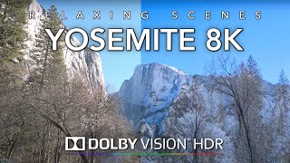 Driving in California Yosemite in 8K HDR Dolby Vision New Years Day and First Snowfall of Winter