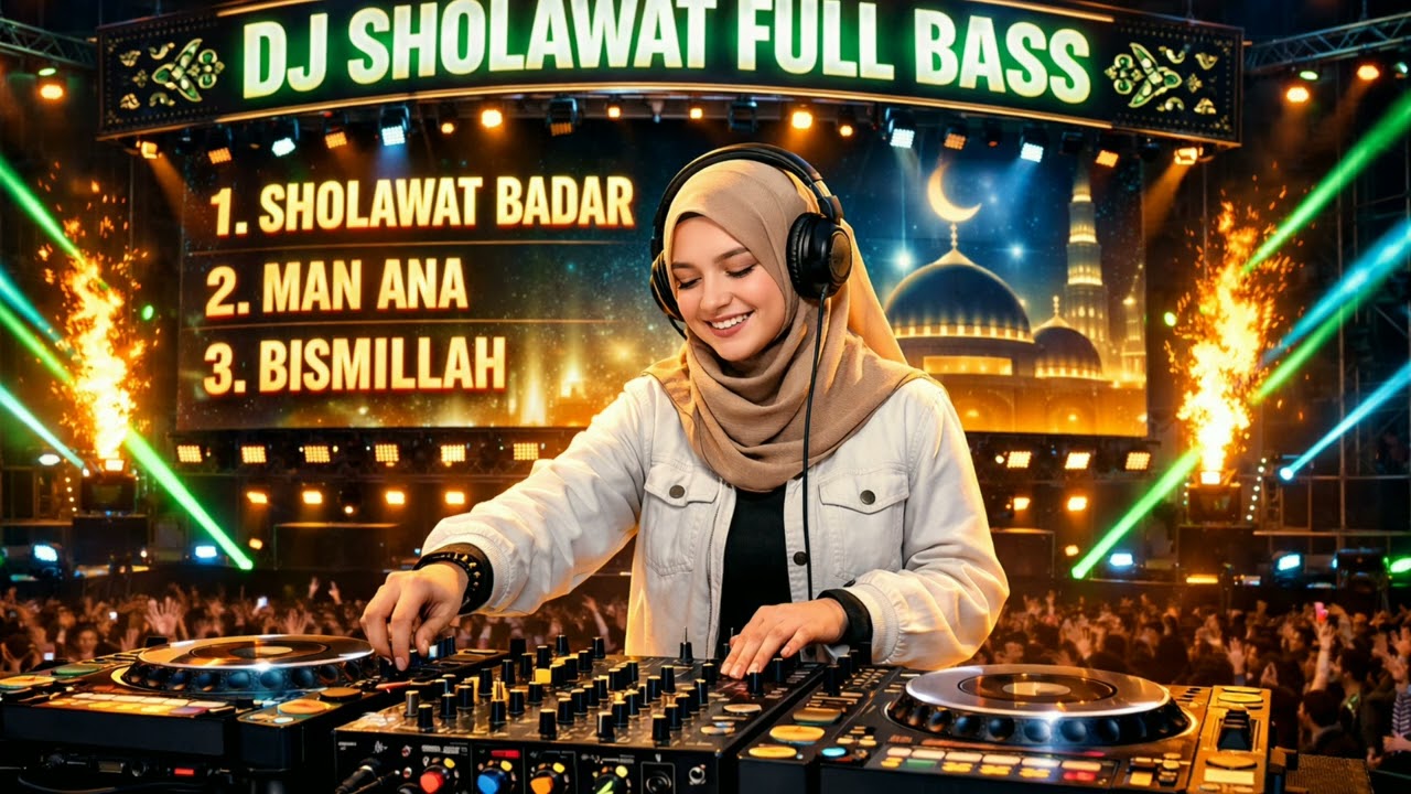 DJ Sholawat Full Bass 🔥 Bikin Merinding & Adem di Hati | Sholawat Badar – Man Ana – Bismillah
