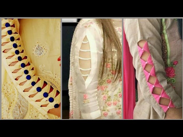 Top 50 Latest Sleeves Designs with Lace| Kurti Sleeves Design| Baju Design|  Asteen k Design| | Sleeve designs, Dress design patterns, Sleeves designs  for dresses