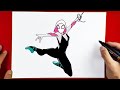 How to draw spider gwen  stepbystep