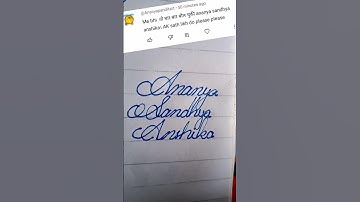 Ananya, Sandhya and Anshika name write in cursive writing #cursive#writing#shorts#clips#yshorts