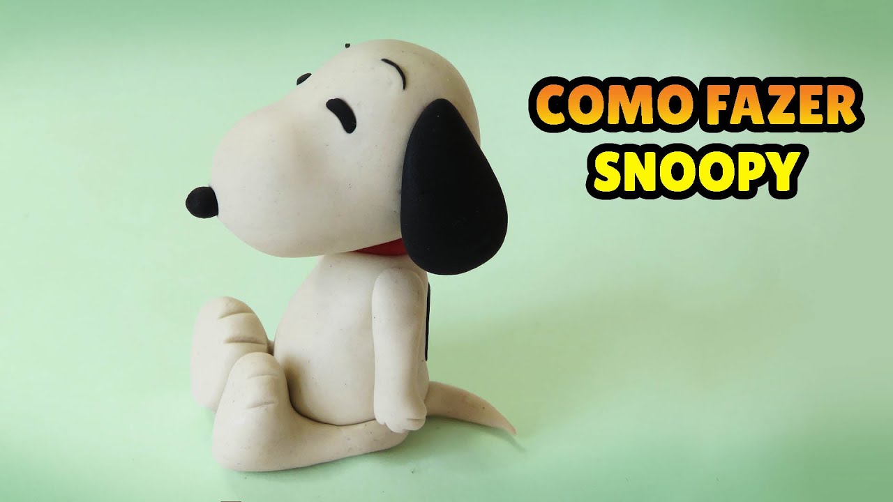 🔴FAÇA SNOOPY MINIATURA - Tutorial Fácil Biscuit, clay, plastilina , Pasta Americana - DIY