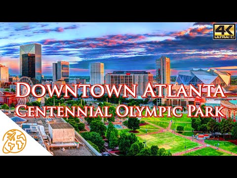 Atlanta Downtown 4k Walk Centennial Olympic Park