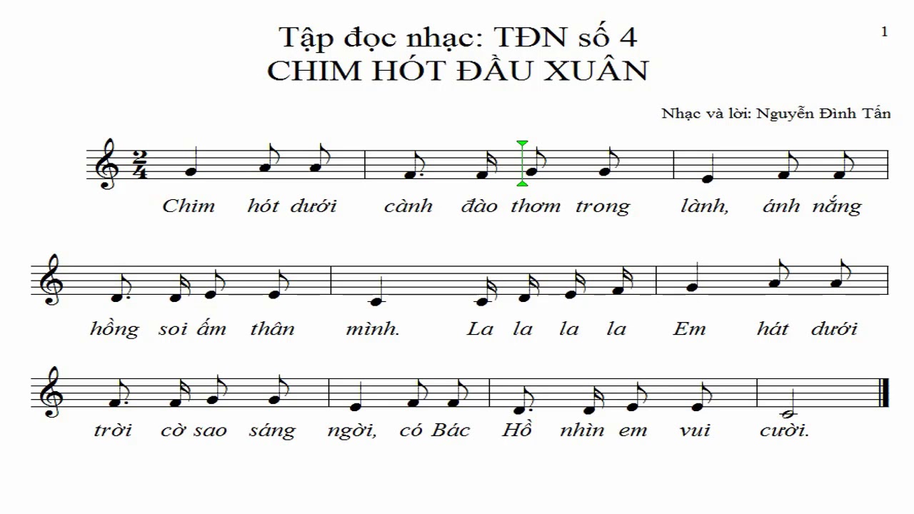 Tập đọc nhạc số 4 lớp 8 | Chim hót đầu xuân | TĐN số 4... - youtube