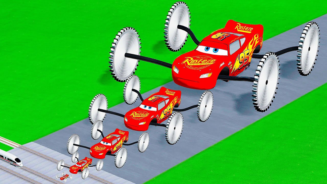 Big & Small McQueen vs Chick Hicks vs Tow Mater vs King Dinoco vs Duch Hudson - BeamNG.Drive