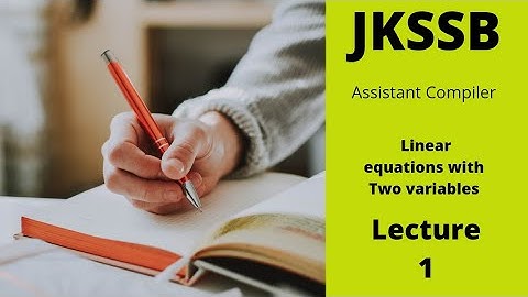 JKSSB Assistant Compiler maths linear equations with two variables