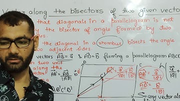 Vector Lecture 6 | Vector along the bisectors of two given vectors | Problems on it