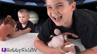 World's Biggest ICE AGE Surprise Meteor Egg! Collision Course Scrat Toys in Space HobbyKidsTV
