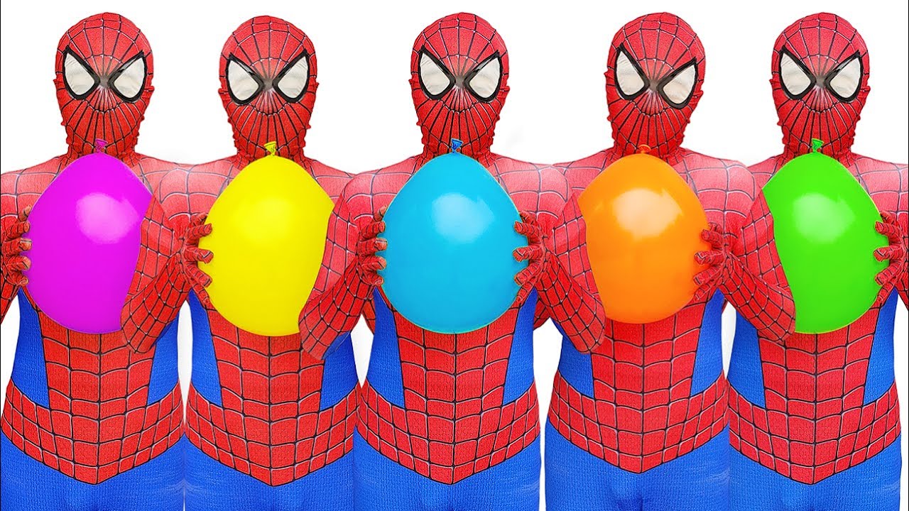 Spider Man Popping Balloons Compilation YouTube