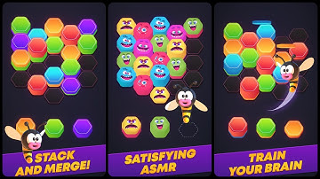 Hexacomb - Stack and Merge 3D Mobile Game | Gameplay Android