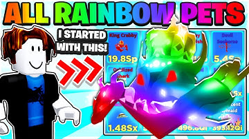 NOOB Spawns With ALL RAINBOW BEACH WORLD PETS Roblox Clicker Simulator