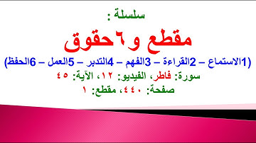 مقطع و6 حقوق (سورة فاطر الفيديو ١٢ الآية: ٤٥) (في المصحف صفحة ٤٤٠ مقطع ١) محمد ماضي