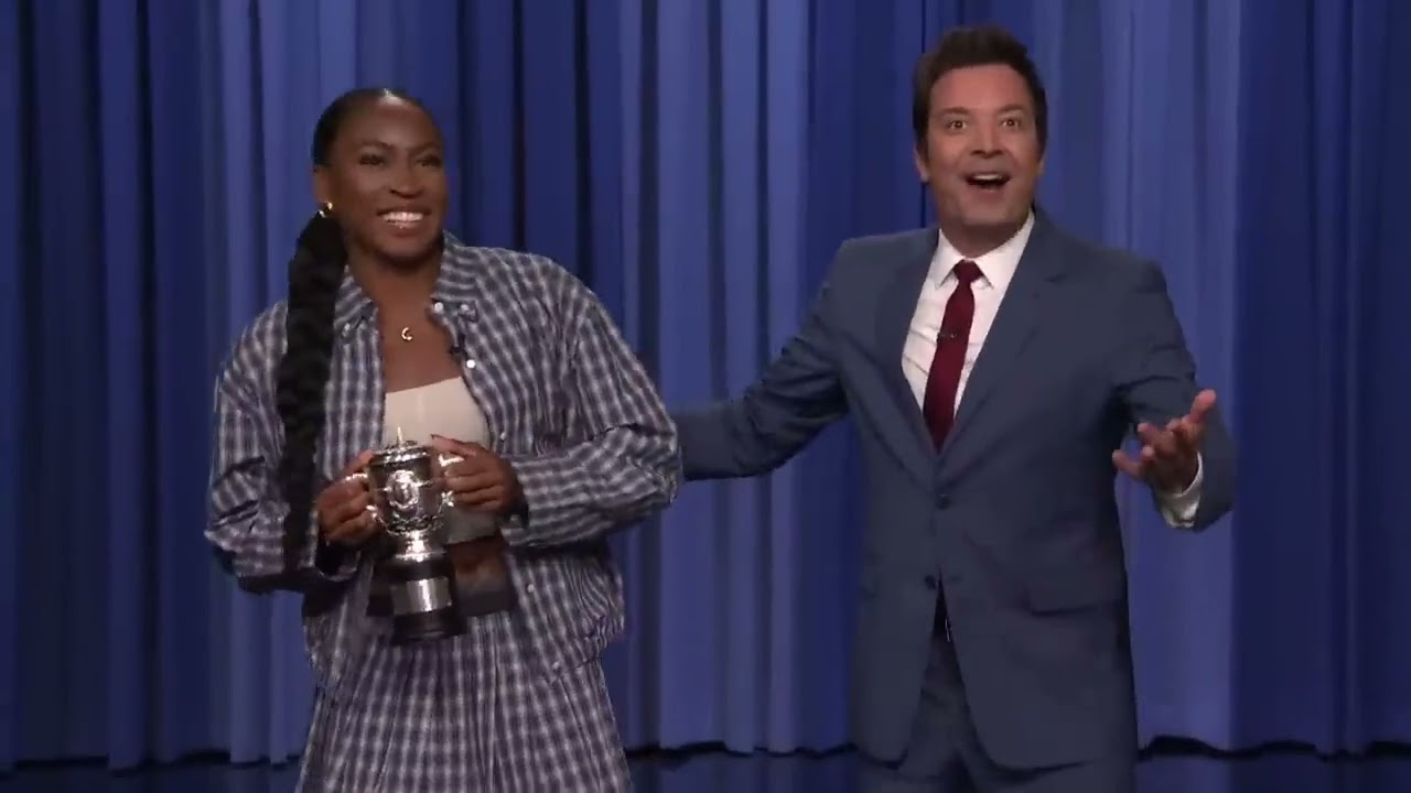 Coco Gauff Makes a appearance on The Tonight Show During WePost segment (Part 1)