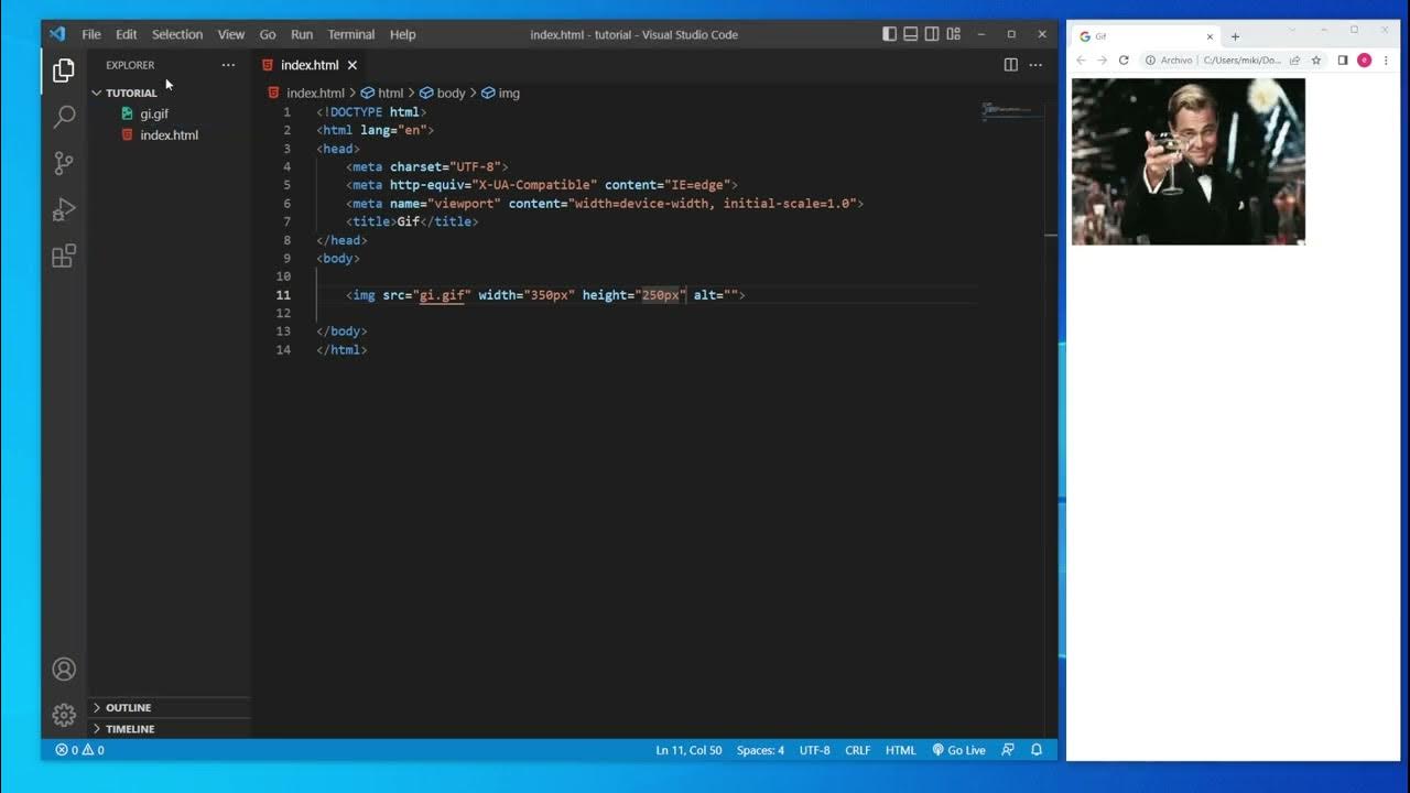 como AGREGAR un GIF en HTML 😱 - YouTube