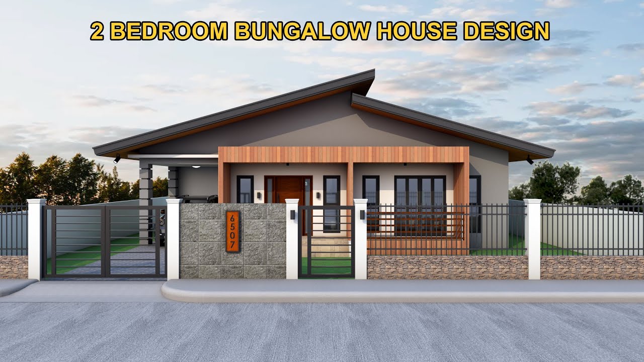 TWO BEDROOM BUNGALOW HOUSE DESIGN NO. 7 - YouTube