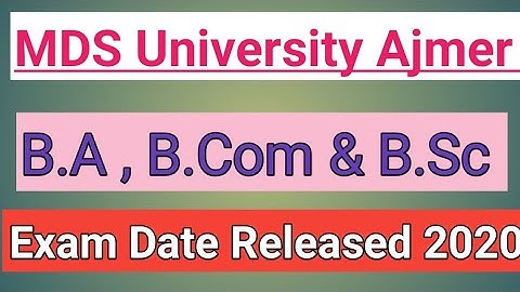 MDSU Time Table 2020 || B.a ,B.com & B sc Time table date released 2020