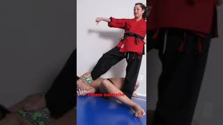 female wrestling trampling and victory pose # shorts