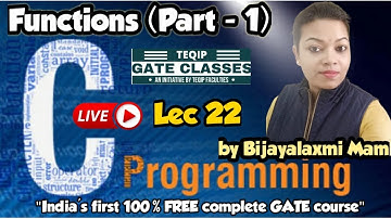 Lec - 22 | CSE | C Programming by Bijayalaxmi Ma