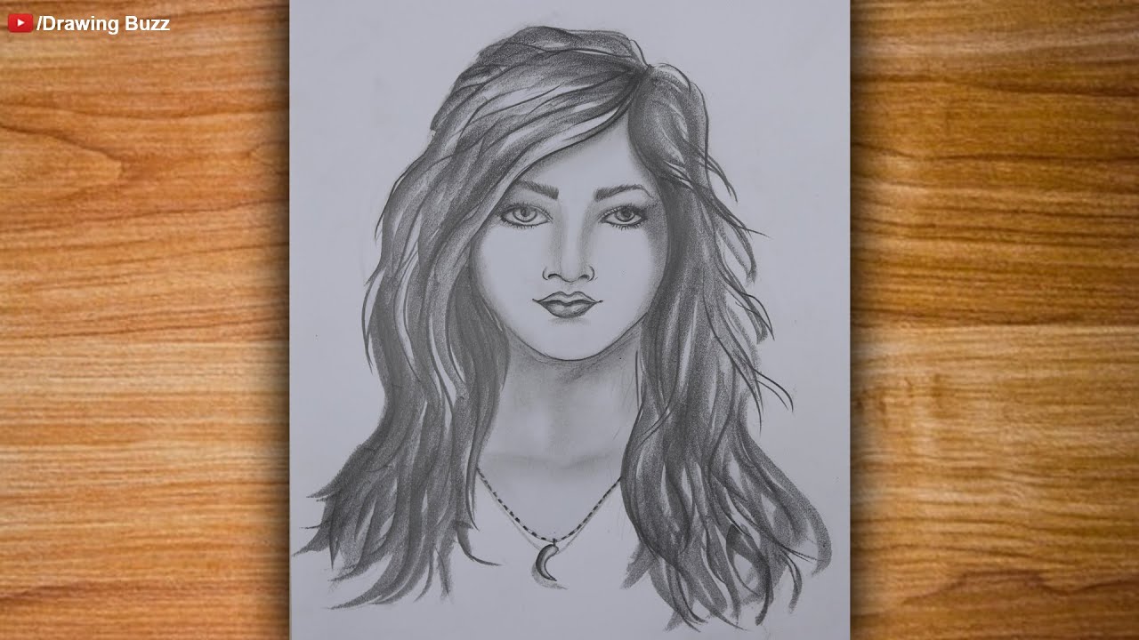 How to Draw a Girl Face with Pencil Sketch step by step Drawing Buzz YouTube