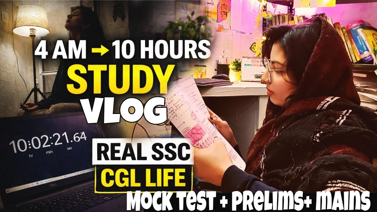 SSC STUDY VLOG: Wake Up At 4 AM For SSC CGL 2026 Self Study Routine |GS ...
