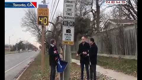 Toronto unveils first of 50 automated speed enforcement signs across the city