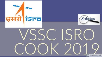 VSSC ISRO, ( VIKRAM SARABHAI SPACE CENTRE ) Thiruvananthapuram, Solved paper for the Post of Cook.