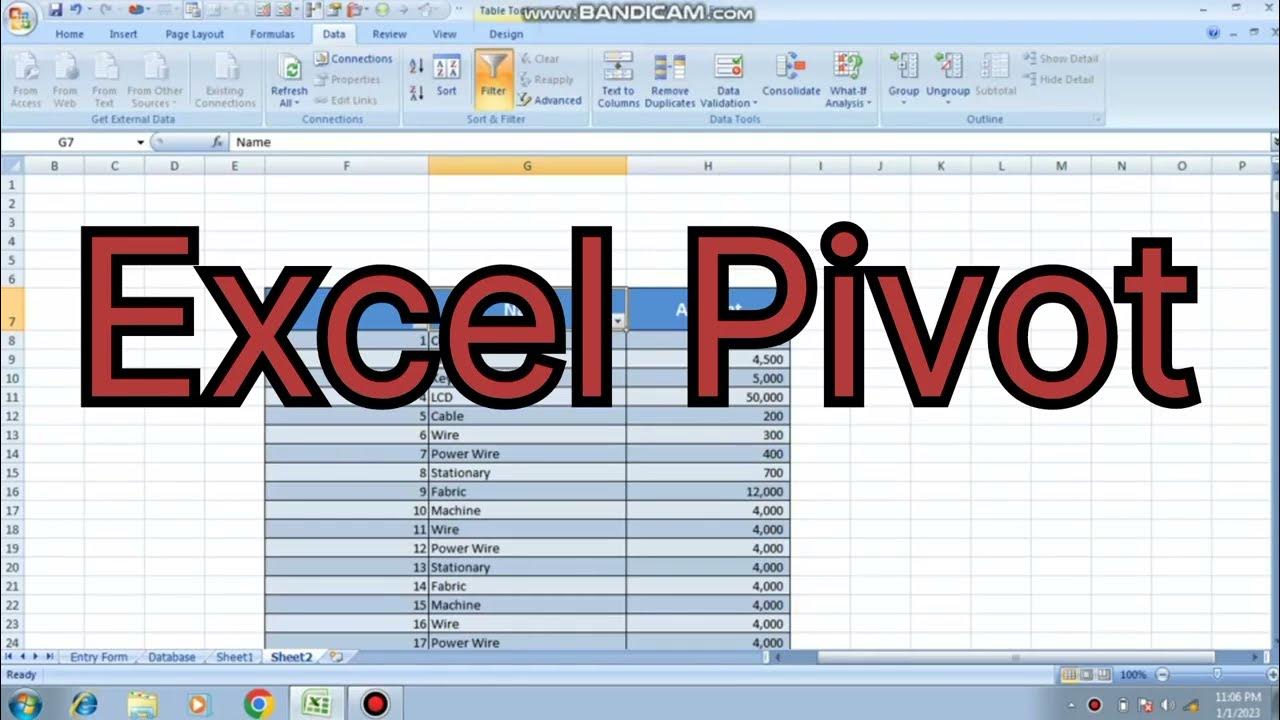 How to use pivot function in excel youtube