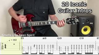 Master 20 Must Know Guitar intros with this tutorial Video + Tabs