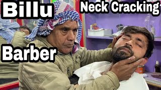 Billu barber head massage neck cleaning by Indian street barber //asmr