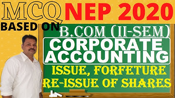 MCQ: Issue of Shares, Forfeiture & Re issue of Corporate Accounting- Lucknow University-NEP 2020